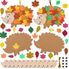 paper cutouts with leaves and sheeps on them