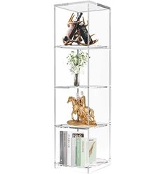 Arcylic book shelf - Google Search Clear Bookshelf, Organize Toiletries, Acrylic Bookcase, Acrylic Bookshelf, Bookshelf Modern, Display Storage, Space Saver, Open Design, Space Savers