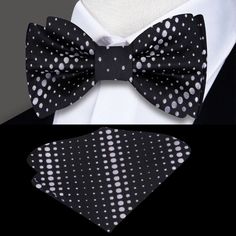 Elegance in Monochrome: The Black and Gold Polka Dot Silk Bow Tie Ensemble Indulge in the epitome of sophistication with our Black and Gold Polka Dot Silk Bow Tie – a masterpiece where the timeless charm of black meets the opulence of gold, adorned with a playful pattern of multiple-sized polka dots. This bow tie is not just an accessory; it's a statement piece designed to add a touch of glamour and refinement to your ensemble. Available in both self-tie and pre-tied options, with the flexibilit Black Summer Formal Set, Burgundy Suit, Silk Bow Ties, Bow Tie Set, Silk Bow, Gold Polka Dots, Deep Burgundy, Black Tie Event, Tie Colors