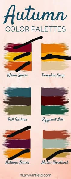 an autumn color palette with different colors