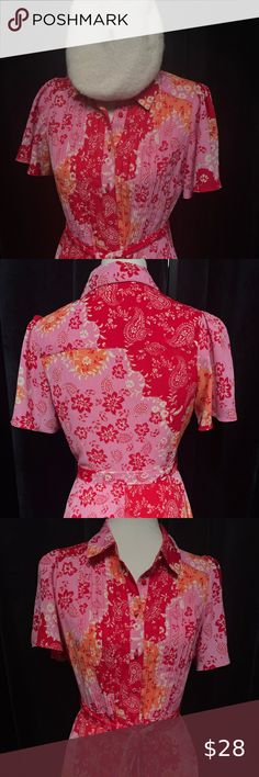 Vibrant Floral Sunset Shirt Dress Sunset Shirt, Nanette Lepore, Flutter Sleeves, Beautiful Dress, Flutter Sleeve, Beautiful Dresses, Dress Shop, Shirt Dress