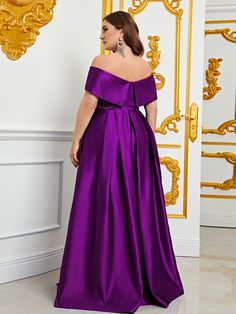 Product Code: FSWD0861P Embellishment: Satin Fabric: 100% Polyester Back Style: Zipper Up Fully Lined: Yes Built-in Bra: No Available Color: Purple Stretch: Moderate Fits true to size Imported Model Information Height: 5' 3" Bust: 41'' Waist: 30.5“ Hips: 53” wearing US size 1X Plus Size Formal Dresses For Wedding, Cocktail Dress Maternity, Purple Silk Dress, Plus Size Lace Dress, Plus Size Sequin Dresses, Maternity Evening Dress, Plus Size Evening Gown, Maternity Bridesmaid Dresses, Classic Dresses