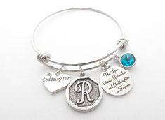 Goddaughter Bracelet, Godmother And Goddaughter, God Daughter, Silver Initial Charms, Niece Gifts, Daughter Jewelry, Best Friend Jewelry