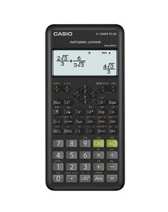 a black calculator on a white background with the word casio below it