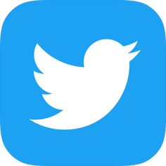 a white twitter logo on a blue background