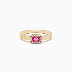 14K Yellow Gold Pink Sapphire and Diamond Ring Sapphire And Diamond Ring, Effy Jewelry, Pink Sapphire, Gold Yellow, Diamond Ring, Sapphire, 14k Gold, Yellow Gold, Ring