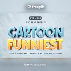 the text effect is used to create an animated logo for this video game called cartoon funfest