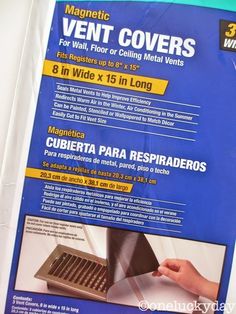 an advertisement for a vent cover with instructions on how to use it