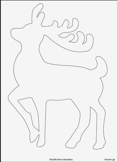 the outline of a deer with antlers on it's back and side, in front of a white background