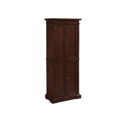 a tall wooden cabinet with two doors