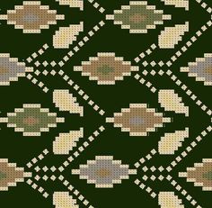 a green and beige pattern with squares on the bottom, which is made up of small squares