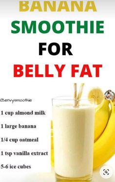 Flat Belly Smoothie, Resep Smoothie, Fruit Smoothie Recipes Healthy, Recipes Healthy Breakfast, Easy Healthy Smoothies, Smoothie Recipes Healthy Breakfast, Smoothie Drink Recipes, Healthy Drinks Smoothies