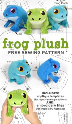 the frog plush sewing pattern is easy to make