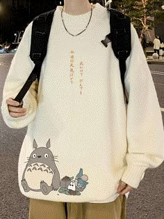 ⚡️Buy Men's Cartoon Long Sleeve Knit Sweater Black 2XL under $29.00 in Sweaters Online. Style: Casual/Street/Preppy/Cute. Fabric Content: Cotton, Polyester. Fit Type: Regular fit. Neckline: Crew Neck. Sleeve Length: Long Sleeve. : Features a design of cartoon pattern to the front, made from fuzzy knit fabric, with ribbed trims and drop shoulders design.. ✓Free Shipping on all orders over US$69. Weird Obsessions, Street Preppy, Quirky Clothes, Knit Sweater White, 2000s Clothing, 90s Y2k Fashion, Spring Outfits Men, Pastel Goth Fashion, Cute Fabric