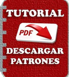 a red book with the words descargar patrones on it and an arrow pointing