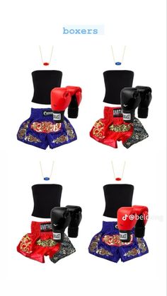 boxer shorts with different colors and designs on them