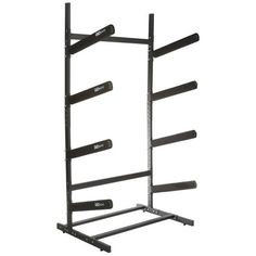 a black rack with four bars on it