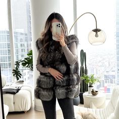 Real Fox Fur In Brand New Condition Shoulder 17” X Chest 20” X Hips 22” X Length 27” If You Are A Size M-L This Will Fit You. If You Are Size S Like Me, It Will Be Oversized. Fur Vests, Fox Fur Vest, Hooded Vest, Silver Fox, Fur Vest, Fox Fur, Fox, Jackets & Coats, Jackets For Women