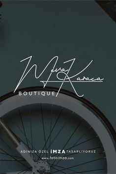 the front wheel of a bicycle against a dark background with text that reads, nikka boutique