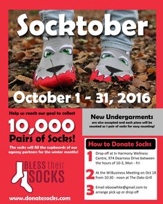 an advertisement for socktober on october 31st, 2016