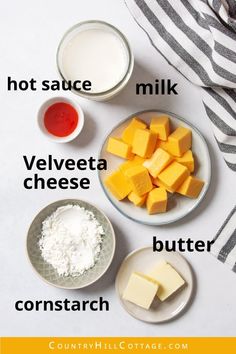 the ingredients to make buttered cheese on a plate