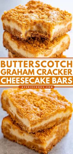 Butterscotch Graham Cracker Cheesecake Bars, christmas desserts, sweet treats, holidays