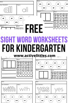 free sight word worksheets for children to practice their handwriting and writing skills with