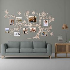 a family tree with many pictures on it