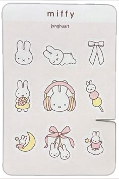 the sticker sheet has many cute animals on it, including rabbits and other things