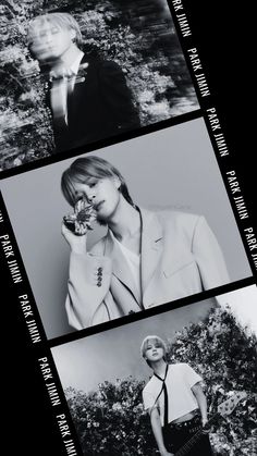 three black and white photos of women in suits