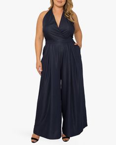 Plus Size Jumpsuit Wedding, Dresses Materials, Indigo Dress, Black Tie Attire, Coverall Jumpsuit, Formal Jumpsuit, 70s Vibes, Plus Size Jumpsuit, Dark Indigo