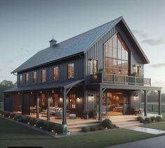 this is an artist's rendering of a modern farmhouse