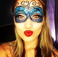 Masquerade makeup Adult Face Painting, Cosmetic Inspiration, Show Makeup, Halloween Makeup Diy, Masquerade Masks, Design Moda