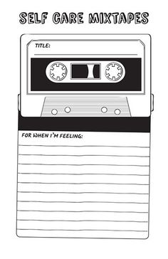 a cassette tape recorder with the words self care mixes on it