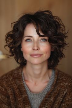 35 Chic Short Hairstyles for Women Over 40 in 2024 – CreativeBooster Long Bob Curly Hair, Lob For Thick Hair, Midi Haircut, Wavy Long Bob, Curly Wavy Bob, Curled Pixie Cut, Textured Pixie, Enhance Natural Curls, Thick Natural Hair