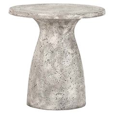 a small table with a white marble top and silver metal base, on a white background