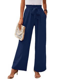 PRICES MAY VARY. Standard US Size: S(4-6), M(8-10), L(12-14), XL(16-18),XXL(20-22). We recommend reviewing the specific measurements provided in the size chart to determine the best fit for you. Skin-friendly Material: Comfy wide leg pants are made from lightweight fabric. These wide leg pants offer a flexible and top-grade experience. The fabric is breathable and super soft, providing comfort and allowing for free movement without pressure. Features: These wide leg pants for women are not see-t Thick Calves, Wide Leg Lounge Pants, Casual Office Wear, Baggy Sweatpants, Winter Maternity, High Waist Wide Leg Pants, Free Movement, Loose Trousers, Flowy Pants