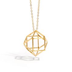 3D prism necklace Modern Geometric Gold Jewelry, Modern Gold Geometric Necklace, Minimalist Gold Hexagon Necklace, Gold Hexagon Faceted Necklace, Gold Geometric Minimalist Necklace, Minimalist Geometric Gold Jewelry, Minimalist Gold Geometric Necklace, Minimalist Geometric Gold Necklace, 3d Polygon