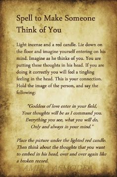 White Magic To Make Someone Think Of You | Ritual Magic Spells Witchcraft Spells For Beginners, Hoodoo Spells, Spells For Beginners