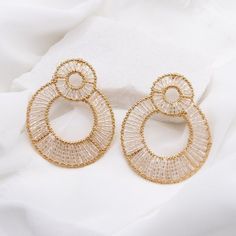 Shop shopjmjewelry's closet or find the perfect look from millions of stylists. Fast shipping and buyer protection. Beautiful, high quality gold crystal beaded double circle drop earrings. Sophisticated earrings to add glam to your look! ✩ Available in silver, grey, beige, black, and white ✩ Gold plating over metal alloy ✩ Highest quality crystal beads ✩ Earring pendant dimensions: This item is plated to resist against tarnishing. Over time, plated jewelry may tarnish and to prevent this, we Circle Beaded Earrings, Herringbone Earrings, Sophisticated Earrings, Juicy Couture Earrings, Small Silver Hoop Earrings, Silver Bead Earrings, Bridal Jewelery, Enamel Stud Earrings, Mens Earrings Hoop