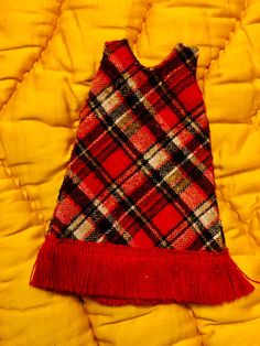 "THIS DOLL OUTFIT IS IN GOOD CONDITION AND WAS MADE AND BOUGHT IN FRANCE. group shipping is very advantagious,... Vintage 1960s/70 Authentic France EXCLUSIVE BELLA TRESSY Courréges A-Line Tartan Dress Mod Designer Fashion Doll American Character License has some \"pilling\" to the fabric but no other damage, clean and uncut ... fringe is thick as it is supposed to be... very chic dress CLOTHES for the HARD-TO-FIND 1960/70s classic French and British Tressy. This was only sold in France and is ve Tartan Dress, Mod Dress, Chic Dress, Costume Design, Fashion Dolls, Tartan, Crochet Top, Doll Clothes, Dress Outfits