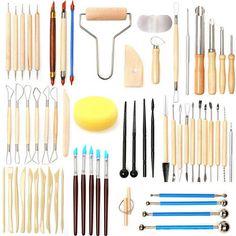 an assortment of kitchen utensils and tools