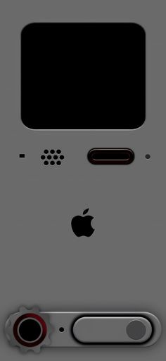 an apple logo is shown on the back of a cell phone with two red buttons