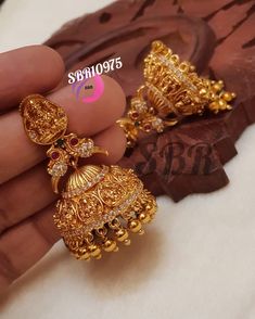 Jimki Designs, Fancy Items, Jhumka Design, Most Expensive Jewelry, Indian Jhumka, Gold Earrings For Kids