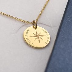 14K Solid Gold Compas Necklace, Birthday gift, Best friends gift,Coordinates pendant, personalized compass necklace, Gold necklace, Handmade jewelry, Custom Jewelry, Anniversary gift  ⚜️ Pendant Material: 14K Solid Real Gold (NOT GOLD PLATED)  ⚜️ Hallmark for certification engraved on the back: 585 and my registered stamp  ��⚜️ Design - We design everything in house.  ⚜️ Manufacturing - We make each piece we design in our workshop. The pendant  is precisely cut out of 14K solid gold by a high-end Gold Compass Necklace, Honeycomb Necklace, Real Gold Chains, Compass Necklace, Custom Pendants, Necklace Personalized, Stamp Design, Gold Plated Chains, Personalized Necklace