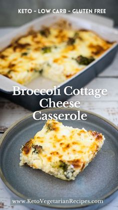 broccoli cottage cheese casserole on a plate