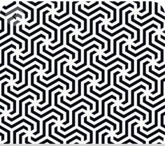 an abstract black and white pattern with wavy lines in the shape of hexagonal figures