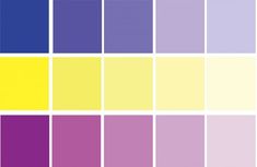 the color chart is shown with different colors in each section, including yellow and purple