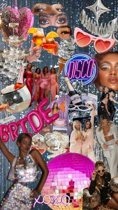 a collage of various images with the word disco on it