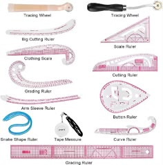 various types of sewing tools are shown in this graphic above it is an image of the instructions for how to use them